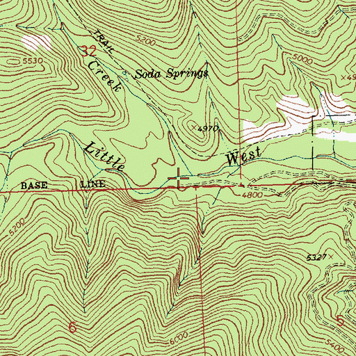 Topographic Map of Soda Springs Creek, MT
