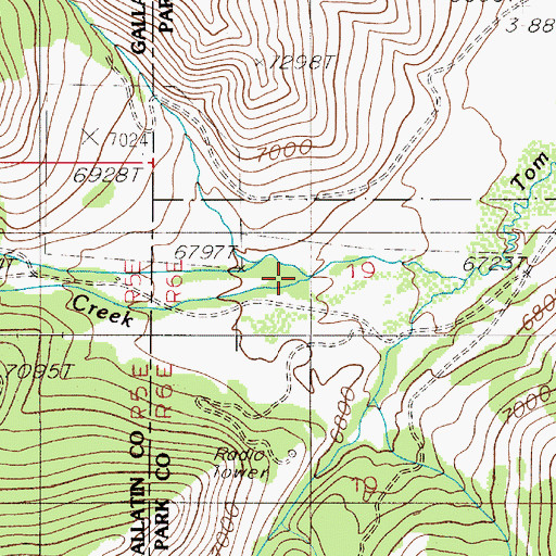 Topographic Map of Soldier Creek, MT
