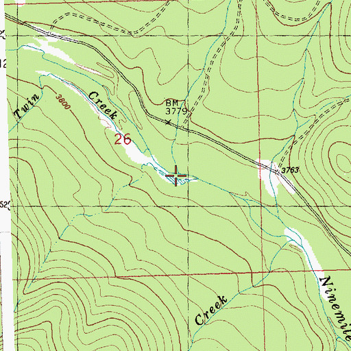 Topographic Map of Soldier Creek, MT