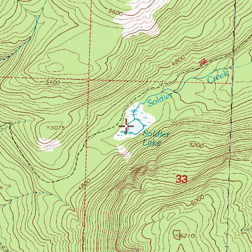 Topographic Map of Soldier Lake, MT
