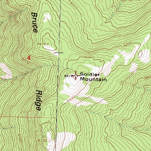 Topographic Map of Soldier Mountain, MT