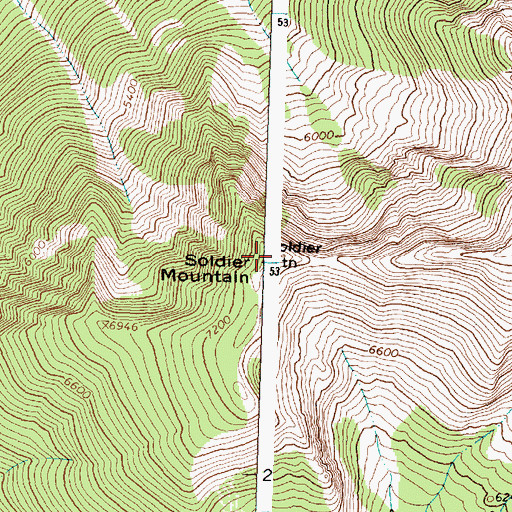 Topographic Map of Soldier Mountain, MT