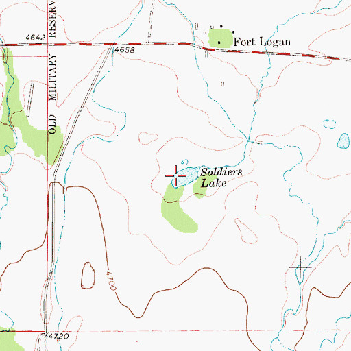 Topographic Map of Soldiers Lake, MT