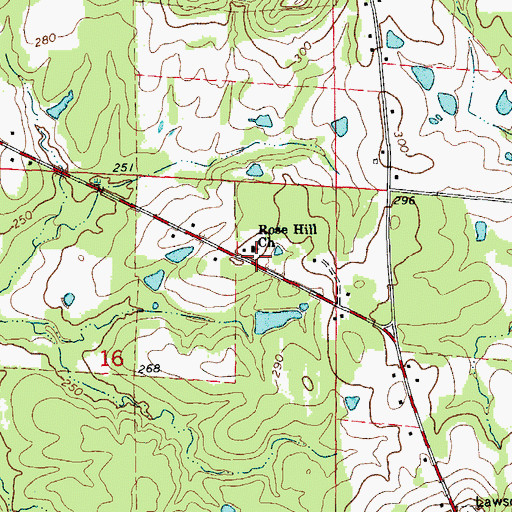 Topographic Map of Rose Hill School (historical), AR
