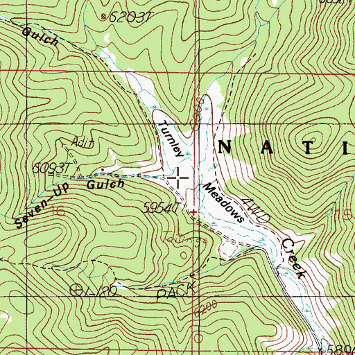 Topographic Map of Sourdough Creek, MT