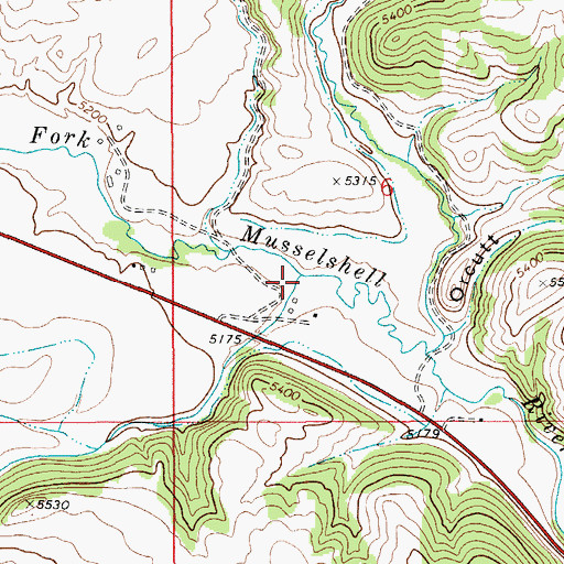 Topographic Map of Sourdough Creek, MT