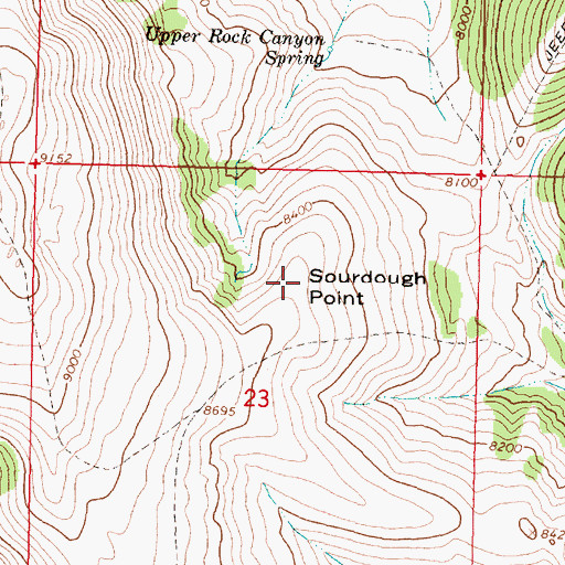 Topographic Map of Sourdough Point, MT