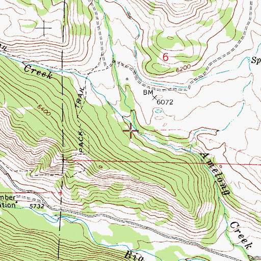 Topographic Map of South Amelong Creek, MT