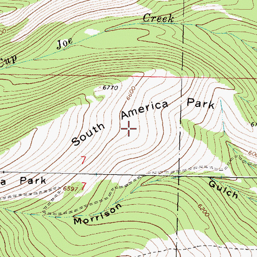 Topographic Map of South America Park, MT