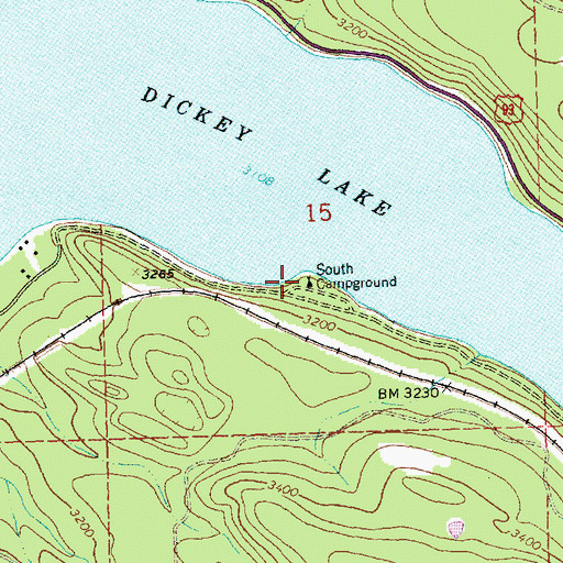 Topographic Map of South Campground, MT