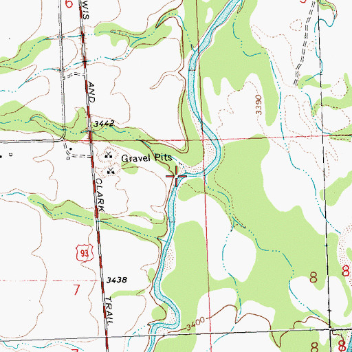 Topographic Map of South Channel Bear Creek, MT