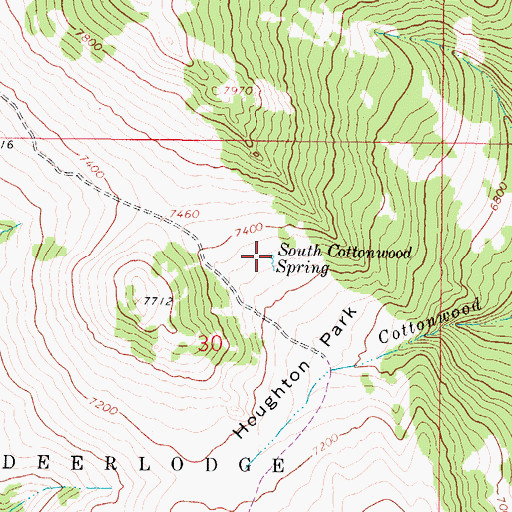 Topographic Map of South Cottonwood Spring, MT