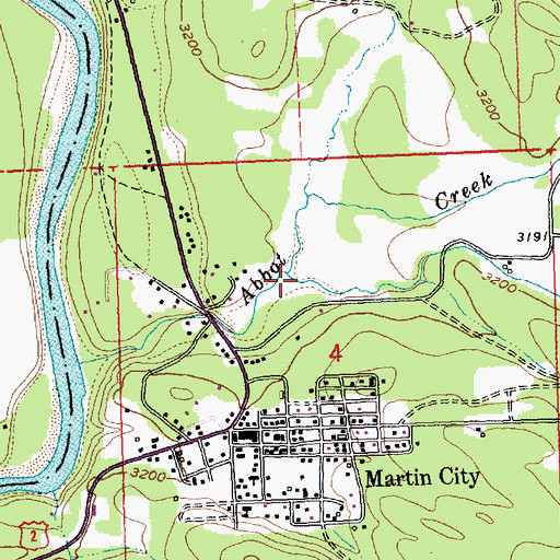Topographic Map of South Fork Abbot Creek, MT