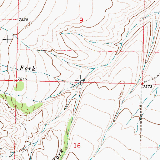 Topographic Map of South Fork Alkali Creek, MT