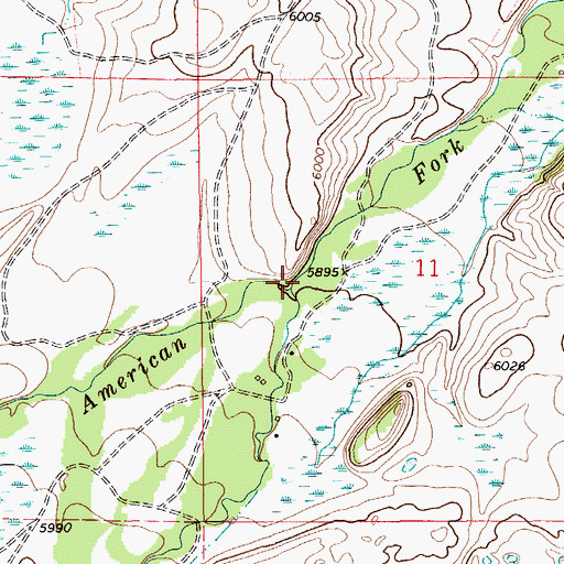 Topographic Map of South Fork American Fork, MT