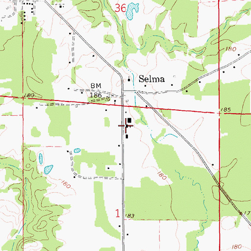 Topographic Map of Selma School (historical), AR