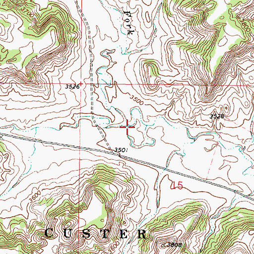 Topographic Map of South Fork Bloom Creek, MT