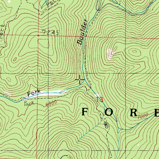 Topographic Map of South Fork Boulder River, MT