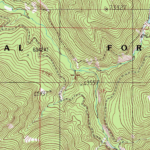 Topographic Map of South Fork Bozeman Creek, MT