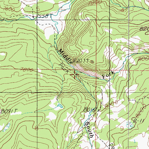 Topographic Map of South Fork Cabin Creek, MT
