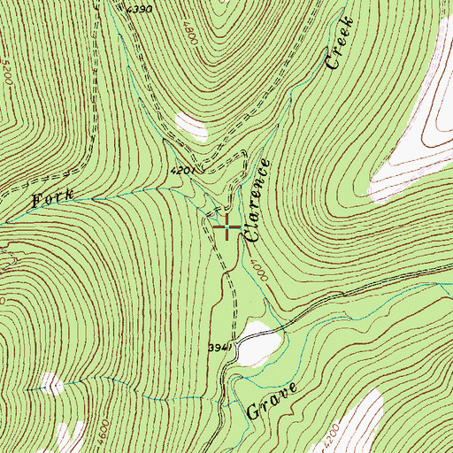 Topographic Map of South Fork Clarence Creek, MT