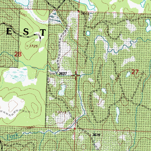 Topographic Map of South Fork Cold Creek, MT