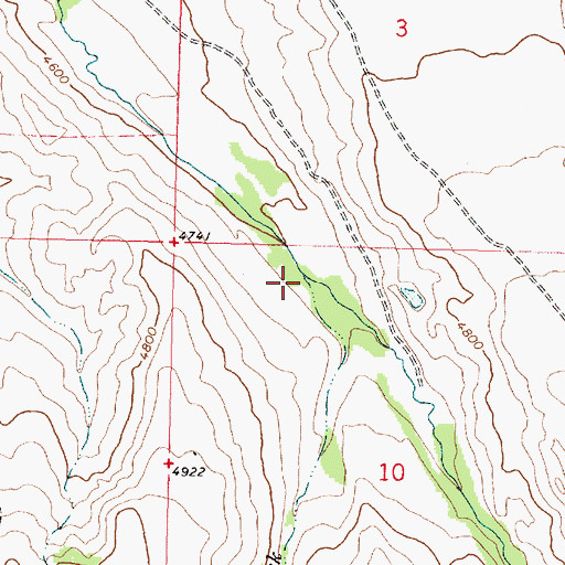 Topographic Map of South Fork Cottonwood Creek, MT