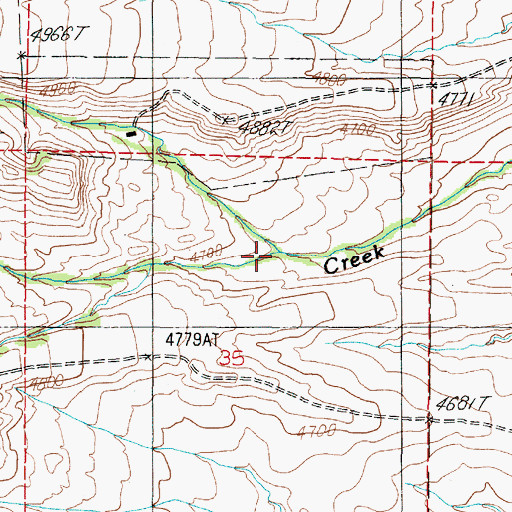 Topographic Map of South Fork Cottonwood Creek, MT