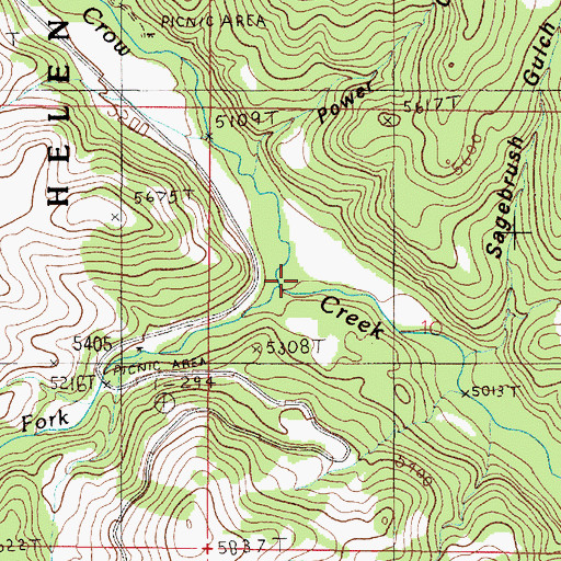 Topographic Map of South Fork Crow Creek, MT