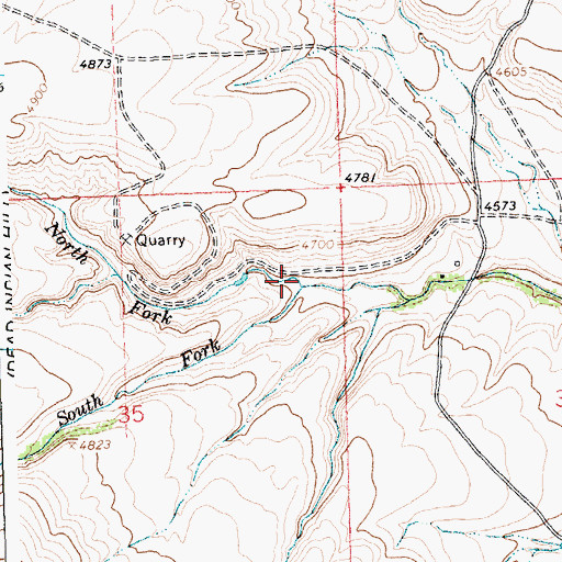 Topographic Map of South Fork Deadman Creek, MT