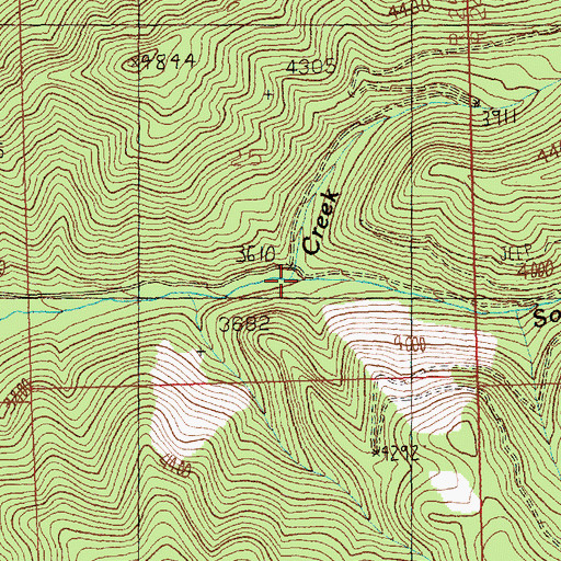 Topographic Map of South Fork Deep Creek, MT