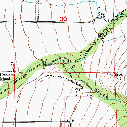 Topographic Map of South Fork Deep Creek, MT