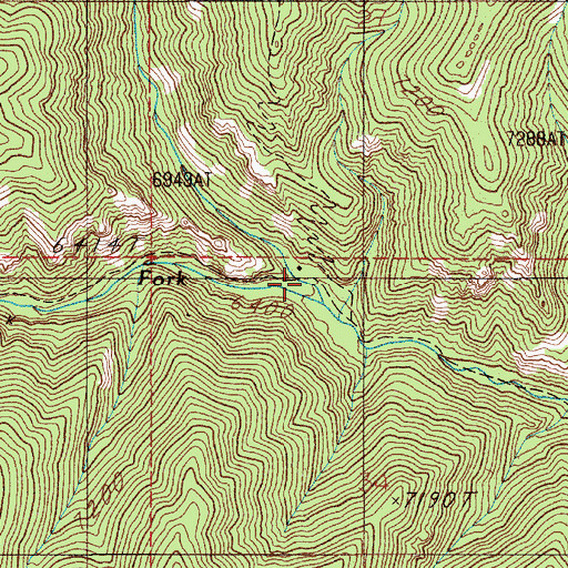 Topographic Map of South Fork Eightmile Creek, MT