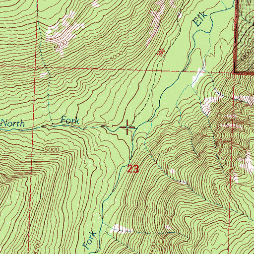 Topographic Map of South Fork Elk Creek, MT