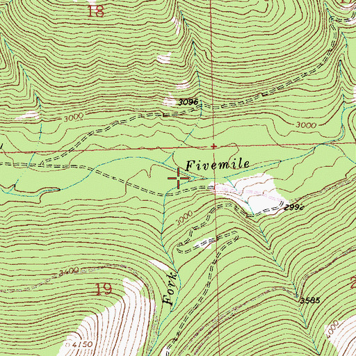 Topographic Map of South Fork Fivemile Creek, MT