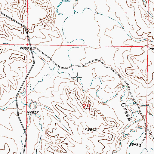 Topographic Map of South Fork Foster Creek, MT