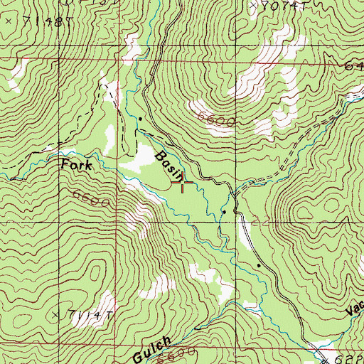Topographic Map of South Fork Basin Creek, MT
