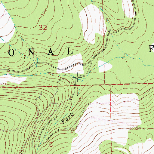 Topographic Map of South Fork Hand Creek, MT