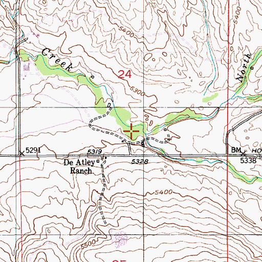 Topographic Map of South Fork Horse Creek, MT