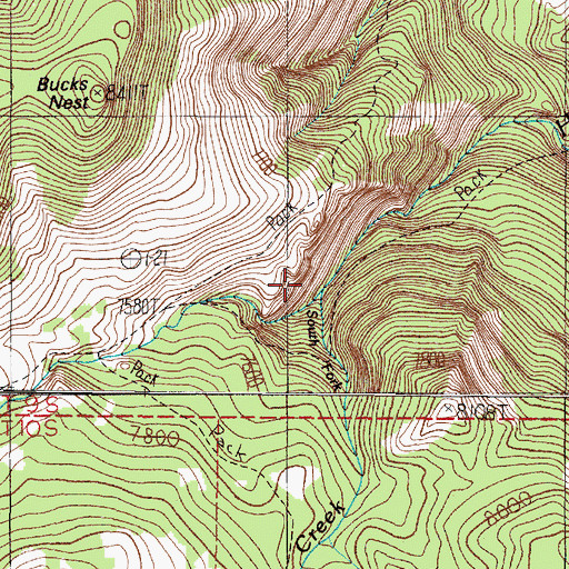 Topographic Map of South Fork Hyde Creek, MT