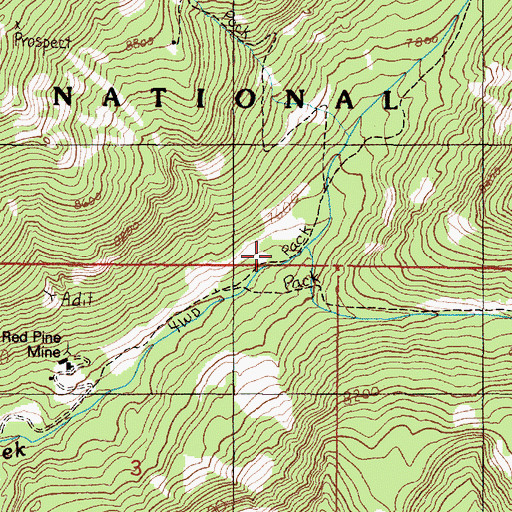 Topographic Map of South Fork Indian Creek, MT