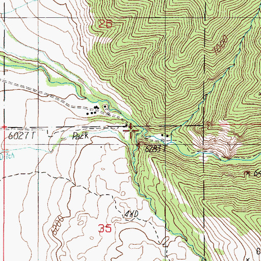 Topographic Map of South Fork Indian Creek, MT