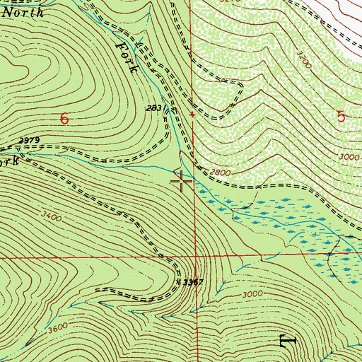 Topographic Map of South Fork Jackson Creek, MT