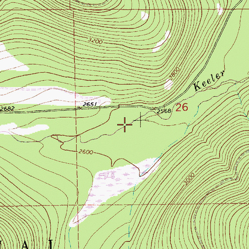 Topographic Map of South Fork Keeler Creek, MT