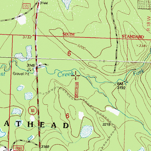 Topographic Map of South Fork Lost Creek, MT