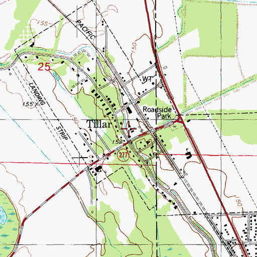 Topographic Map of Tillar United Methodist Church, AR