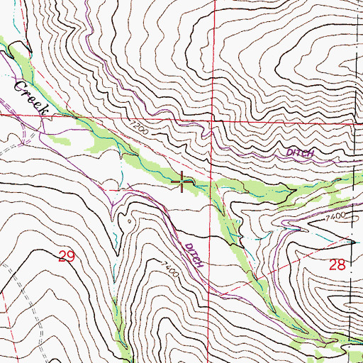 Topographic Map of South Fork Maiden Creek, MT