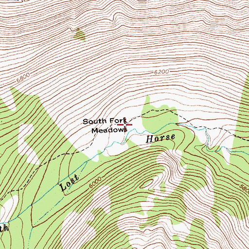 Topographic Map of South Fork Meadows, MT