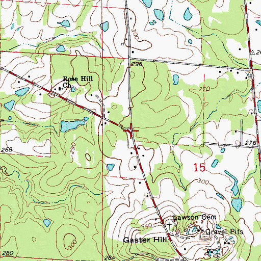 Topographic Map of Rose Hill, AR