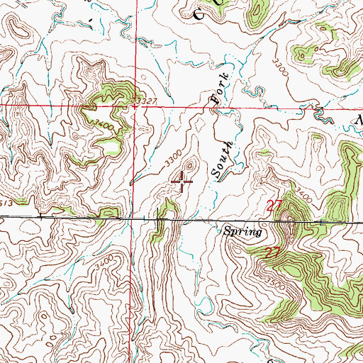 Topographic Map of South Fork Poker Jim Creek, MT
